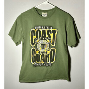Vintage United States Coast Guard USCG Always Ready Green Oarsman T-Shirt Sz M